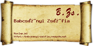 Babcsányi Zsófia névjegykártya