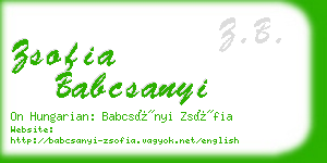 zsofia babcsanyi business card